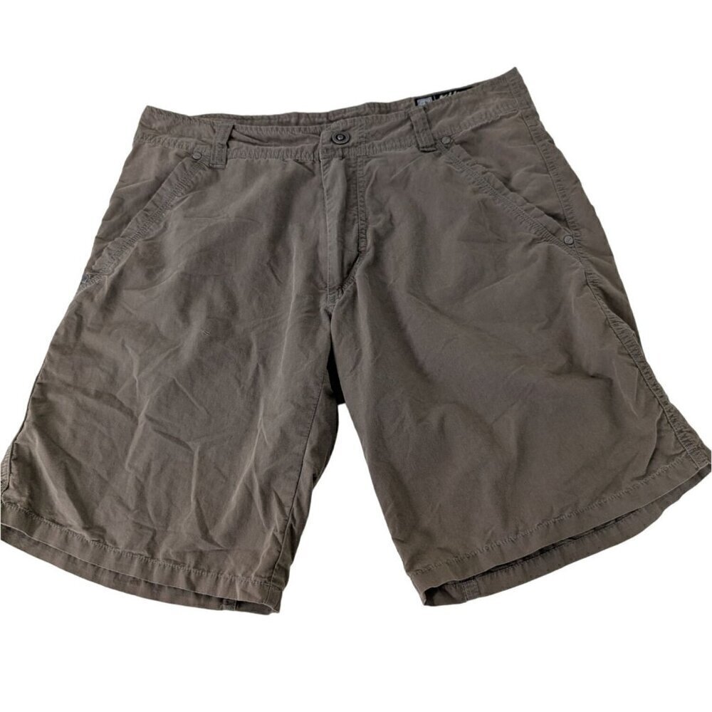 Kuhl Shorts Mens Size 32 Green Cotton Nylon Hiking Outdoor Lightweight Casual